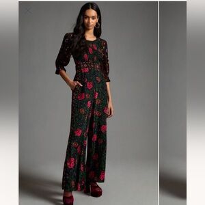 Farm Rio Printed Smocked Jumpsuit - size S